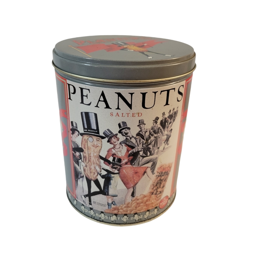 Vintage 1989 Planters Peanuts Tin Canister